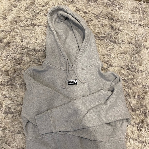 Adidas cropped grey hoodie - Picture 1 of 3